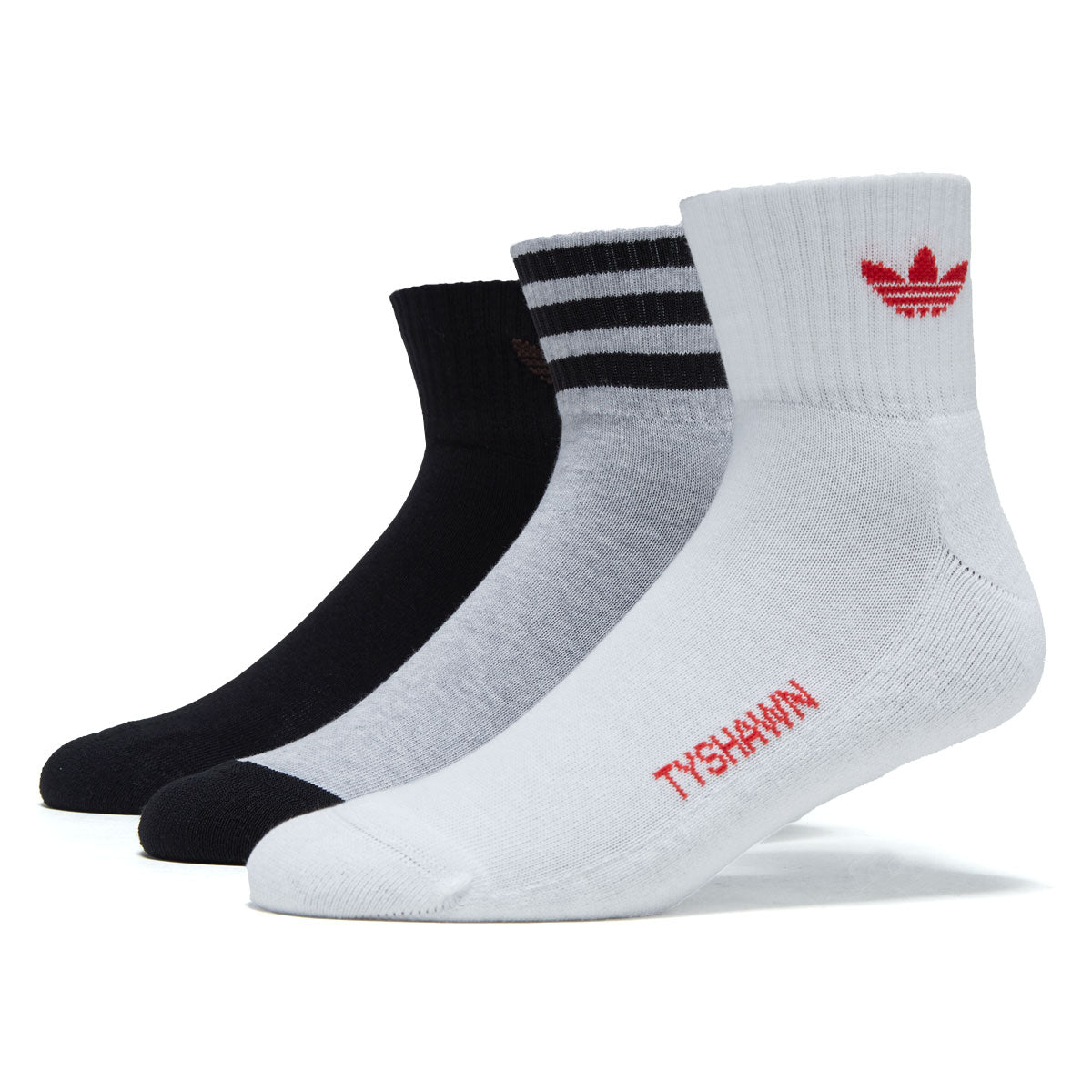 Adidas Tyshawn 3 Pack Of Socks - White/Grey Heather/Black image 1