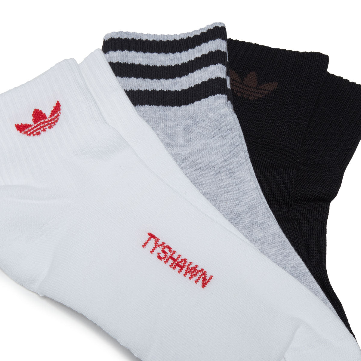 Adidas Tyshawn 3 Pack Of Socks - White/Grey Heather/Black image 2