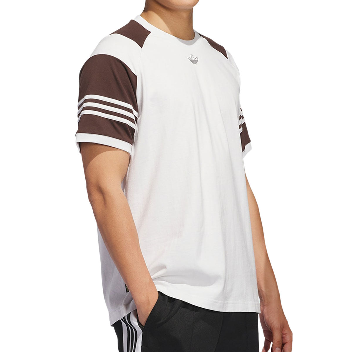 Adidas Tyshawn T-Shirt - Crystal White/Dark Brown image 3