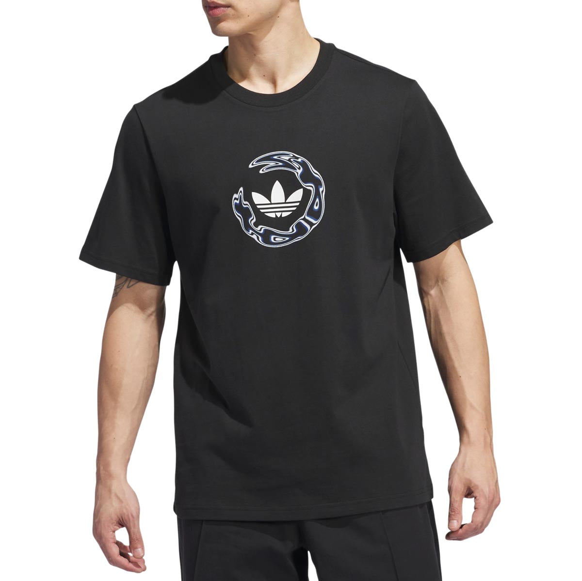 Adidas Skateboarding Wide Angle T-Shirt - Black/Royblu image 2