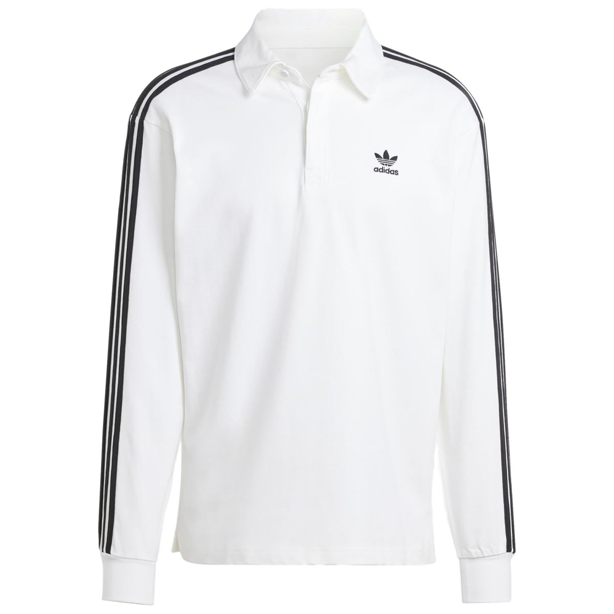 Adidas Adicolor Long Sleeve Rugby Polo Shirt - White image 5