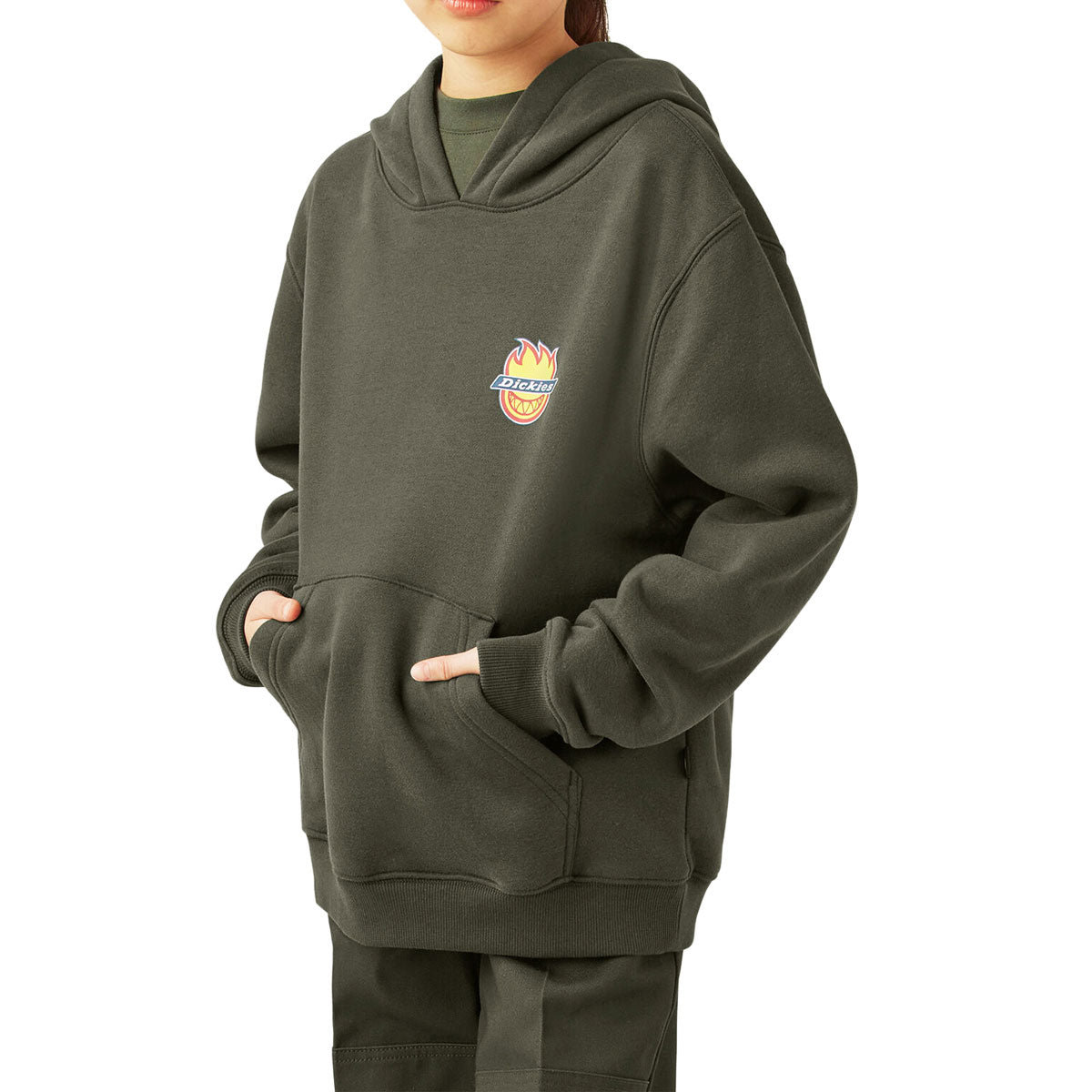 Dickies x Spitfire Youth Hoodie - Olive Green image 3