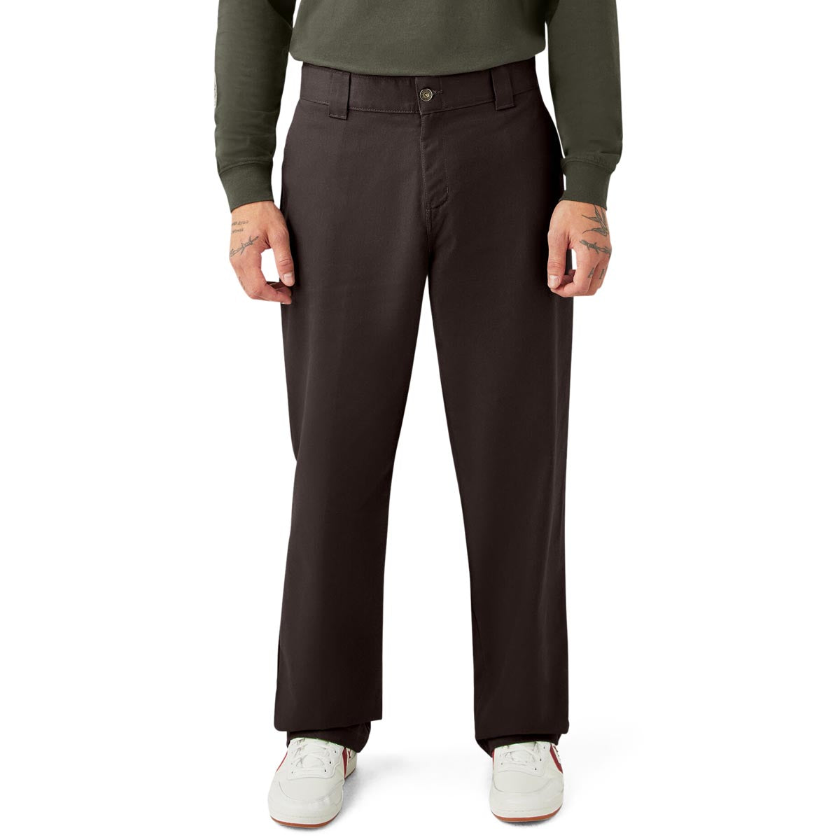 Dickies Jamie Foy Loose Straight Twill Pants - Dark Brown image 3