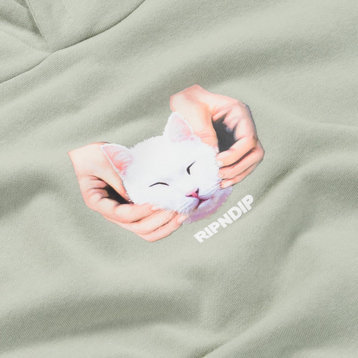 RIPNDIP Happy Kitty Hoodie - Sage image 2