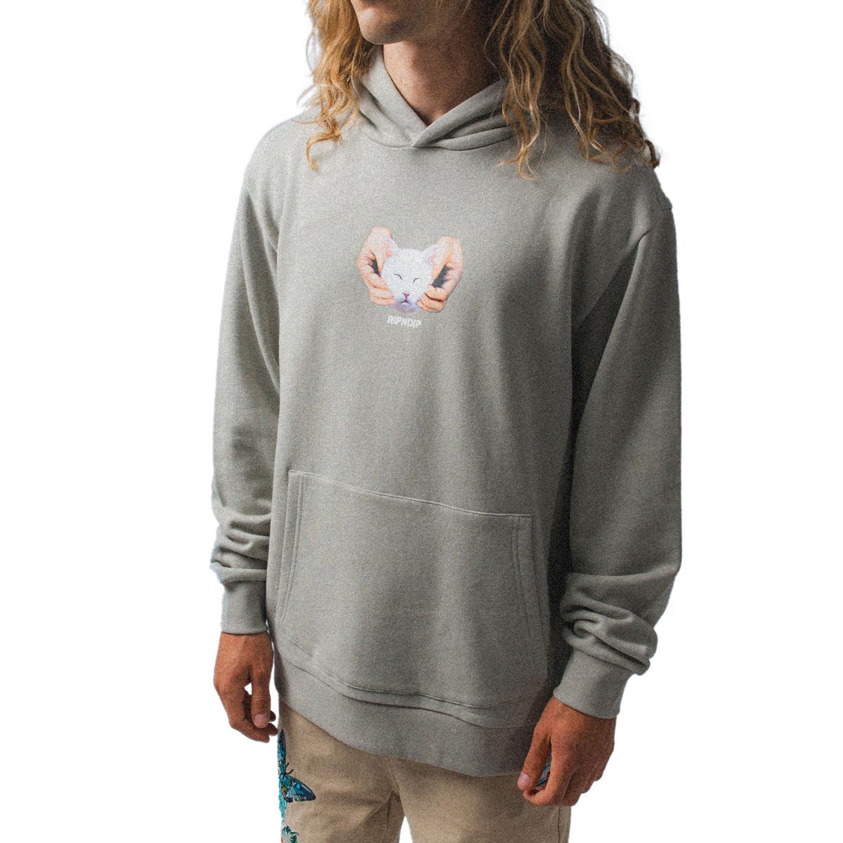 RIPNDIP Happy Kitty Hoodie - Sage image 3