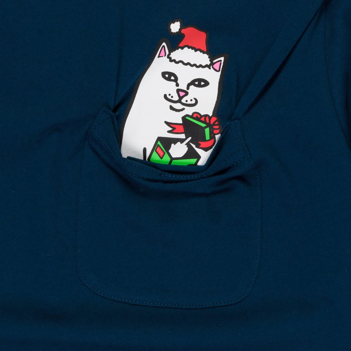 RIPNDIP Secret Santa Pocket T-Shirt - Navy image 2