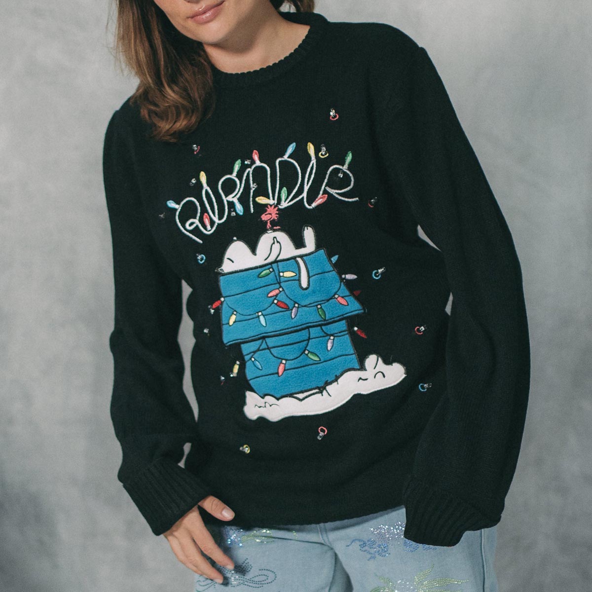 RIPNDIP Nerm Christmas Light Up Knit Sweater - Black image 3