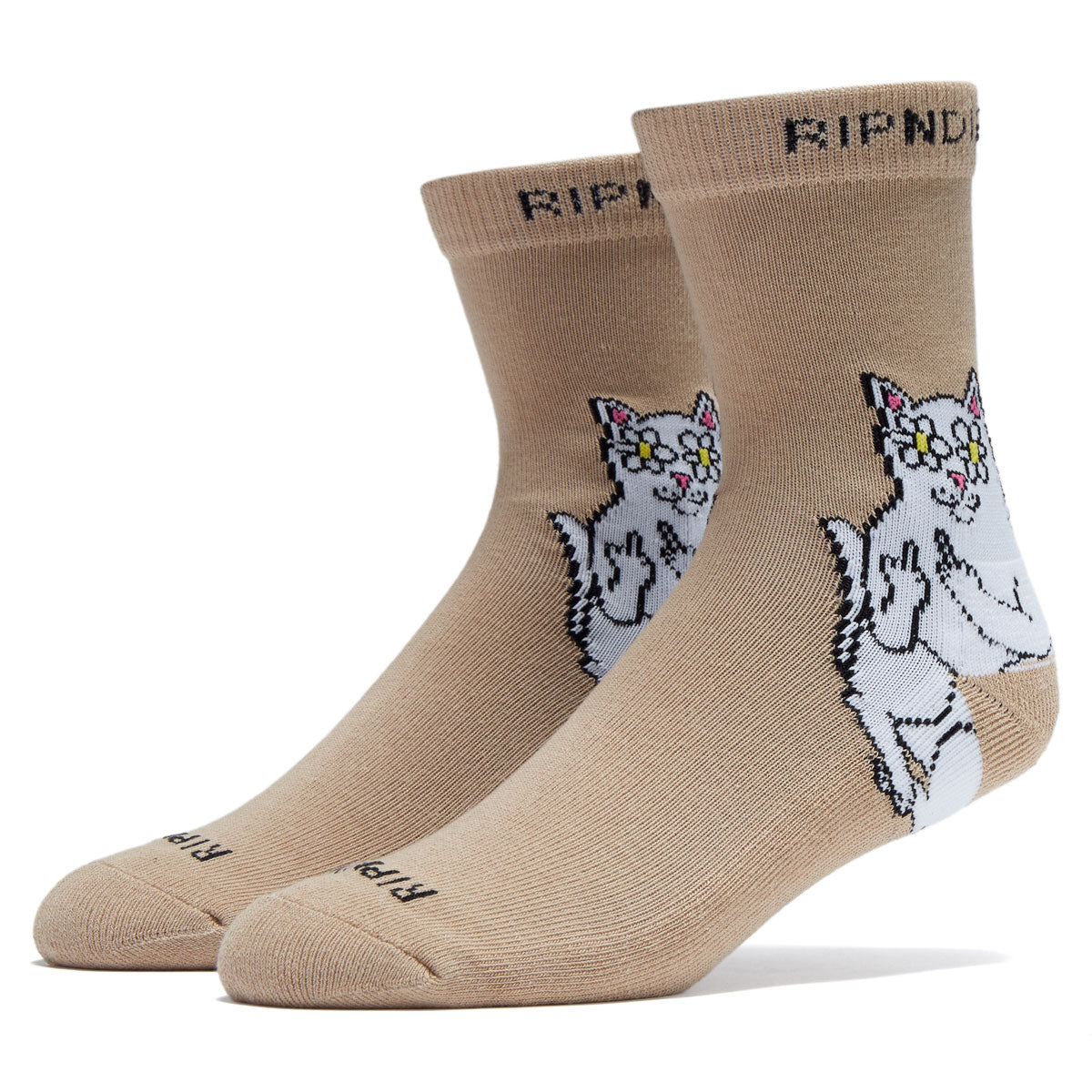 RIPNDIP Lord Nermal Blossom Mid Socks - Almond image 1