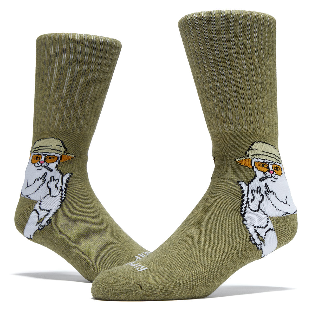 RIPNDIP Nermal S Thompson Socks - Heather Olive image 2