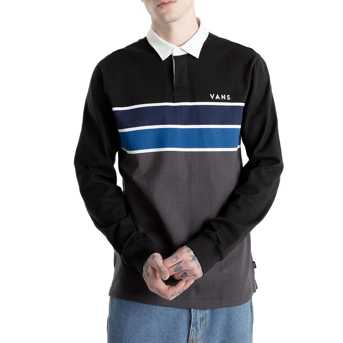 Vans Harrison Rugby Knit Shirt - Black/Asphalt image 1