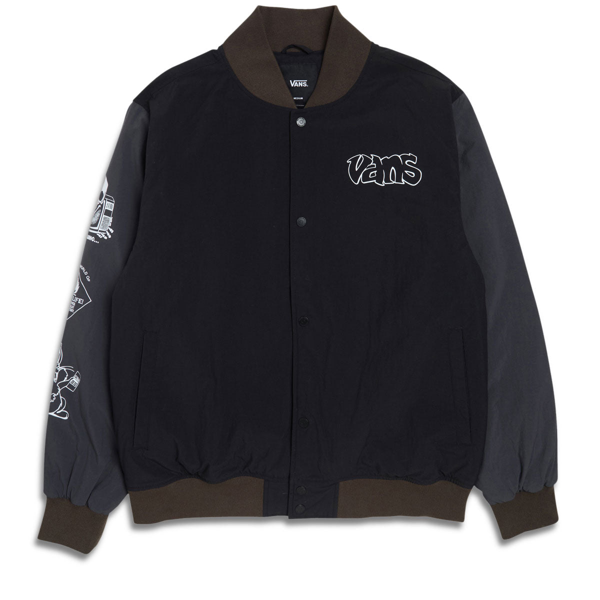 Vans Crazy Eddy Baseball Jacket - Black/Asphalt image 1