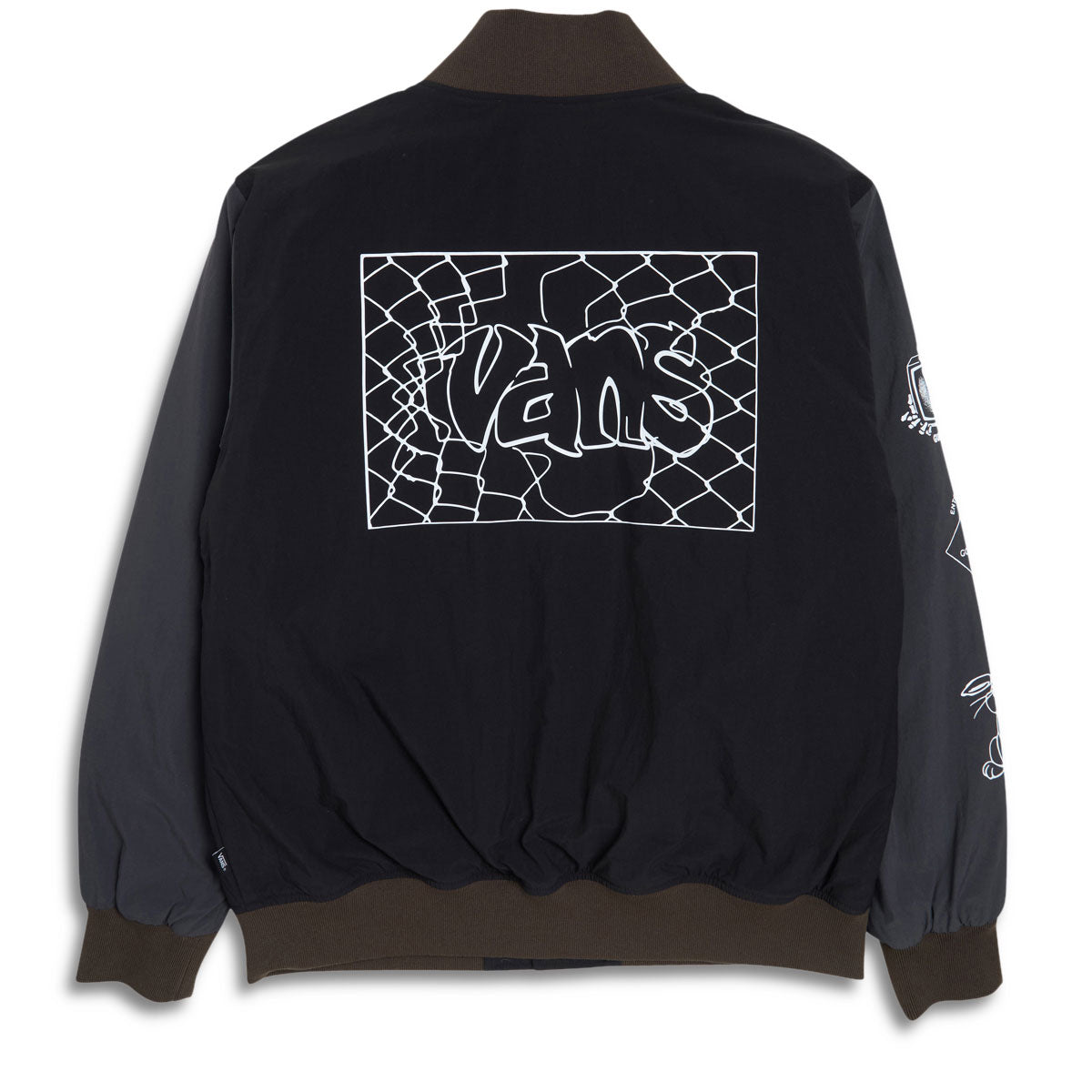 Vans Crazy Eddy Baseball Jacket - Black/Asphalt image 2