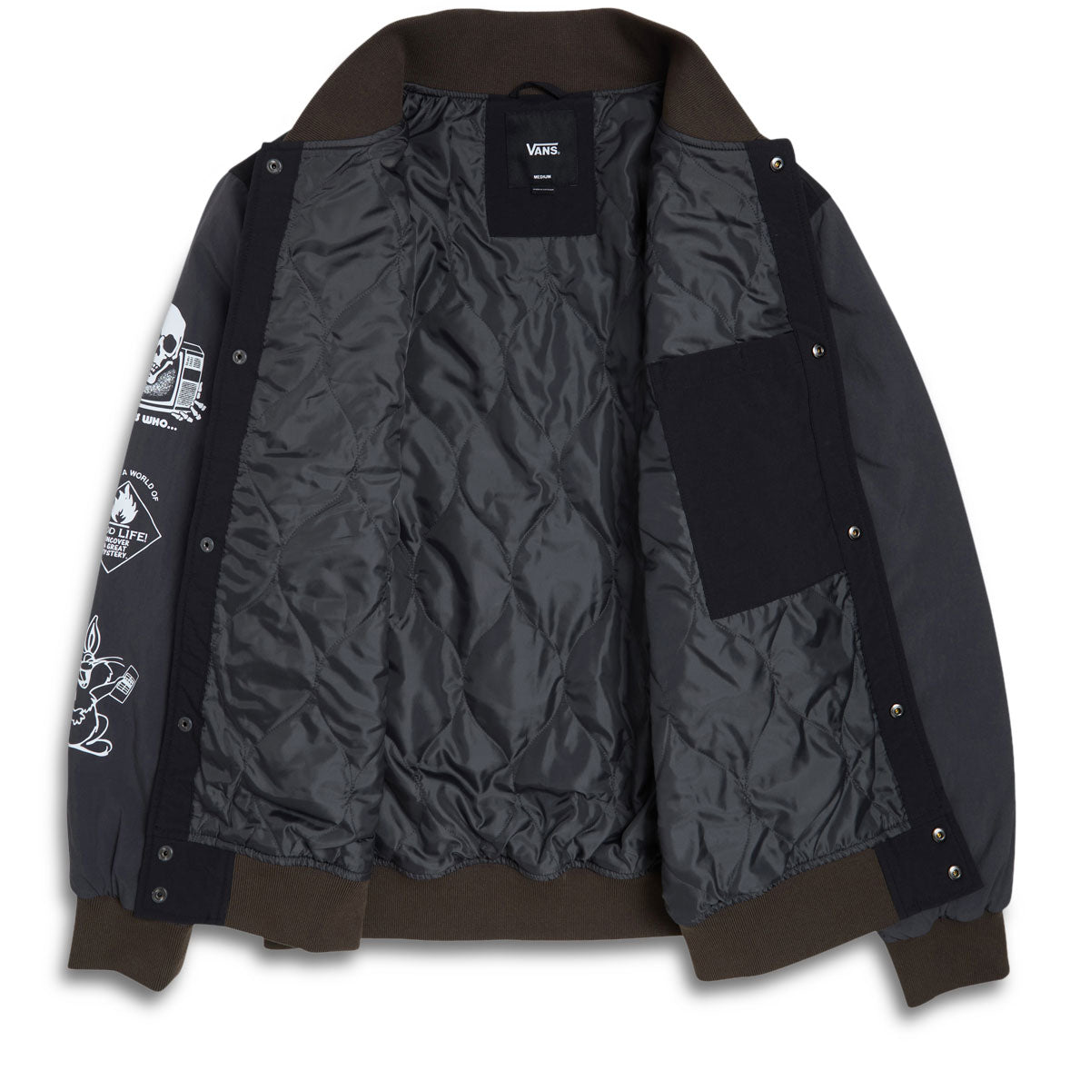 Vans Crazy Eddy Baseball Jacket - Black/Asphalt image 3