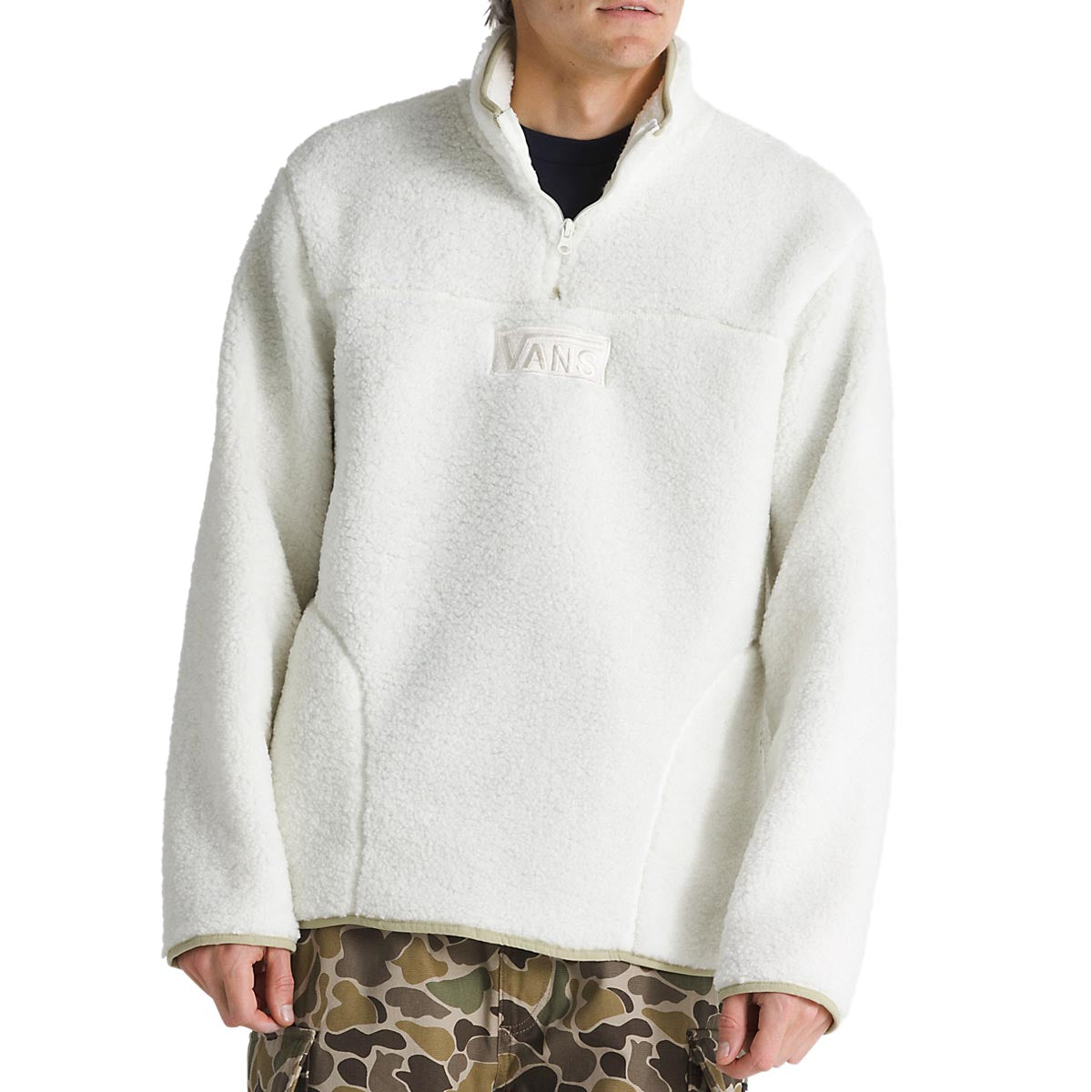 Vans Boxed Sherpa Quarter Zip Sweatshirt - Marshmallow image 1