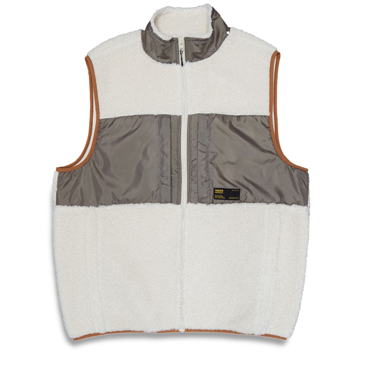 Vans Trevor Sherpa Fleece Vest - Oatmeal/Bungee Cord image 1