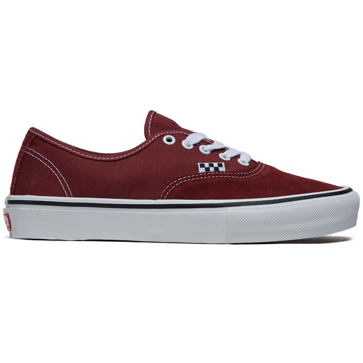 Vans Skate Authentic Shoes - Burgundy/White image 1