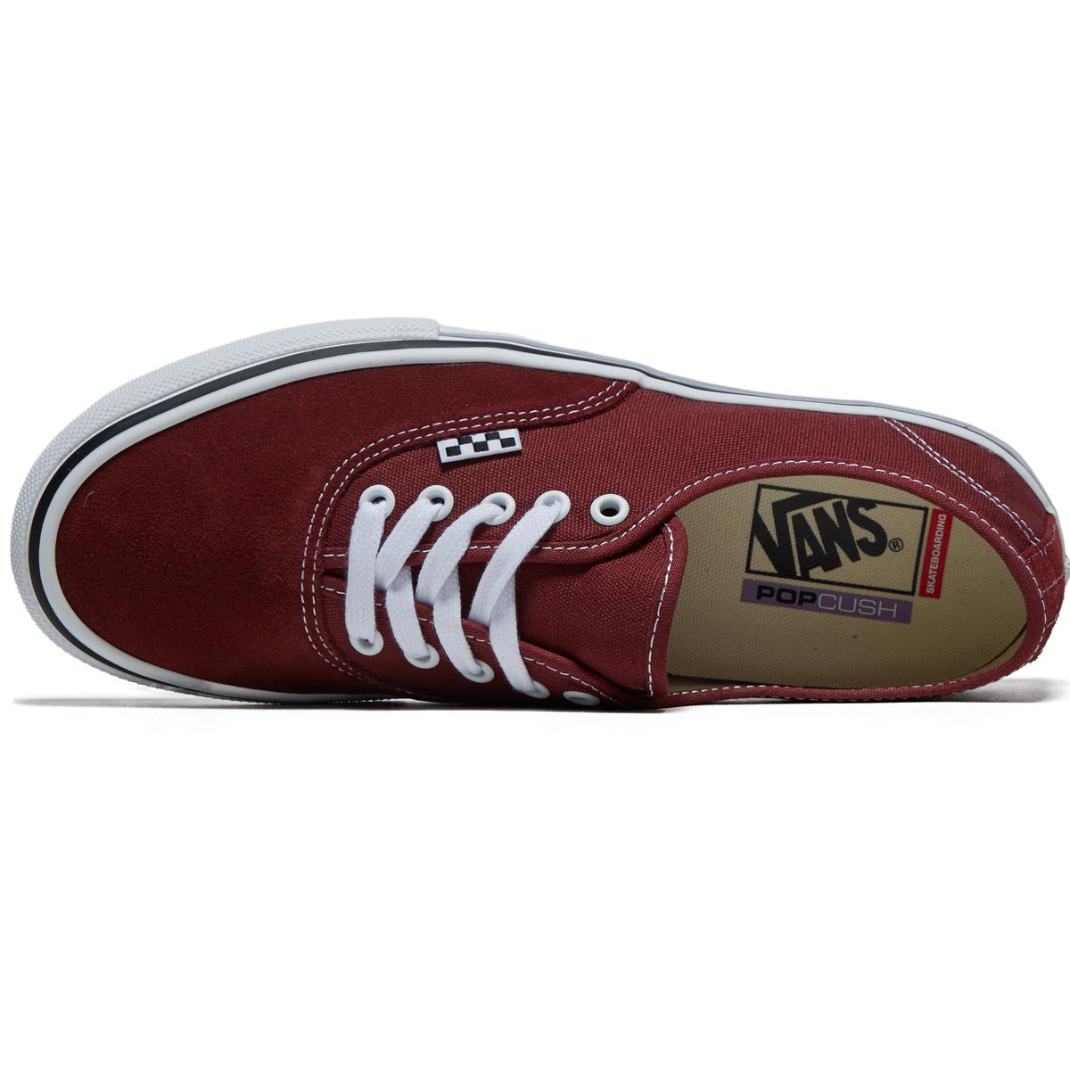 Vans Skate Authentic Shoes - Burgundy/White image 3