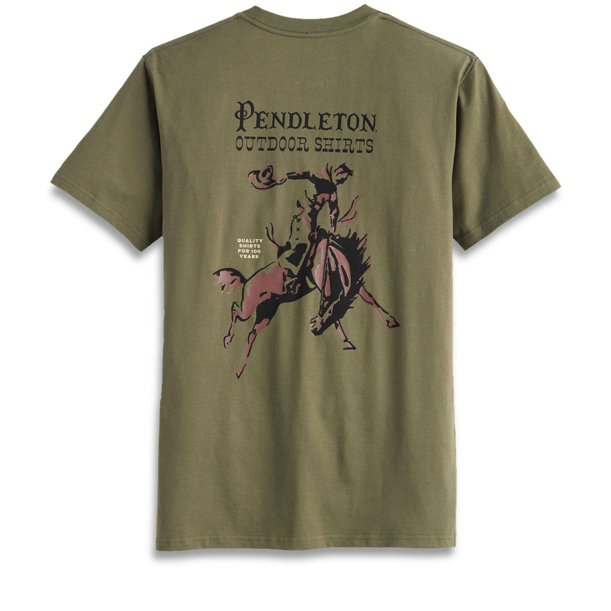 Pendleton Century Rodeo T-Shirt - Army/Brown image 1