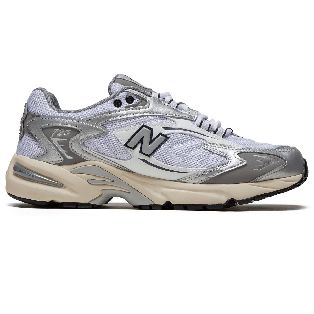 New Balance 725V1 Shoes - White/Metallic Silver/Slate Grey image 1