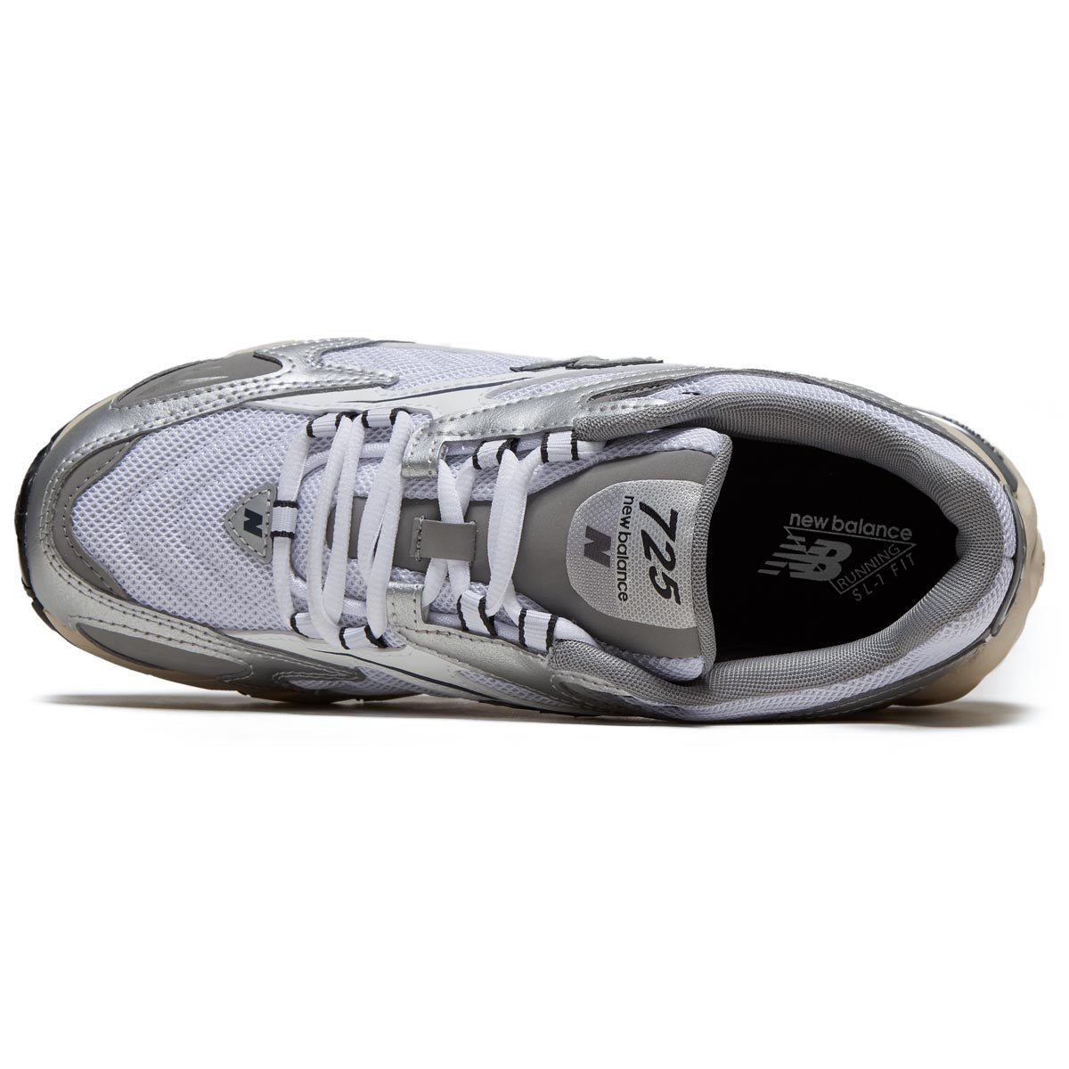 New Balance 725V1 Shoes - White/Metallic Silver/Slate Grey image 3