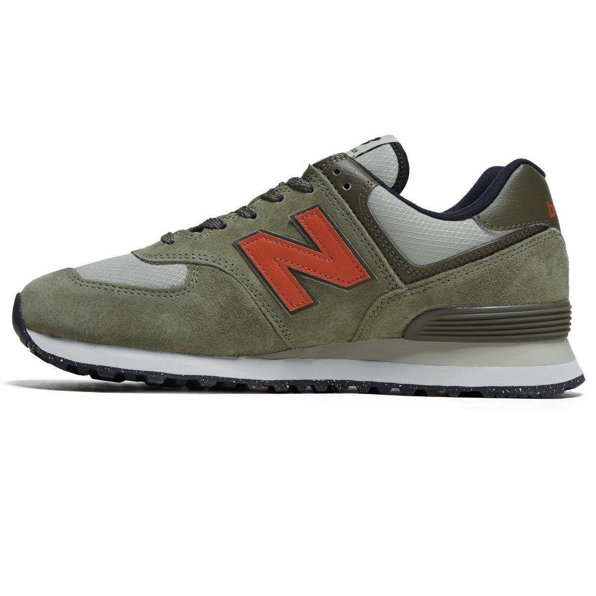 New Balance 574 Shoes - Dark Olive/Infield Clay/Black image 2