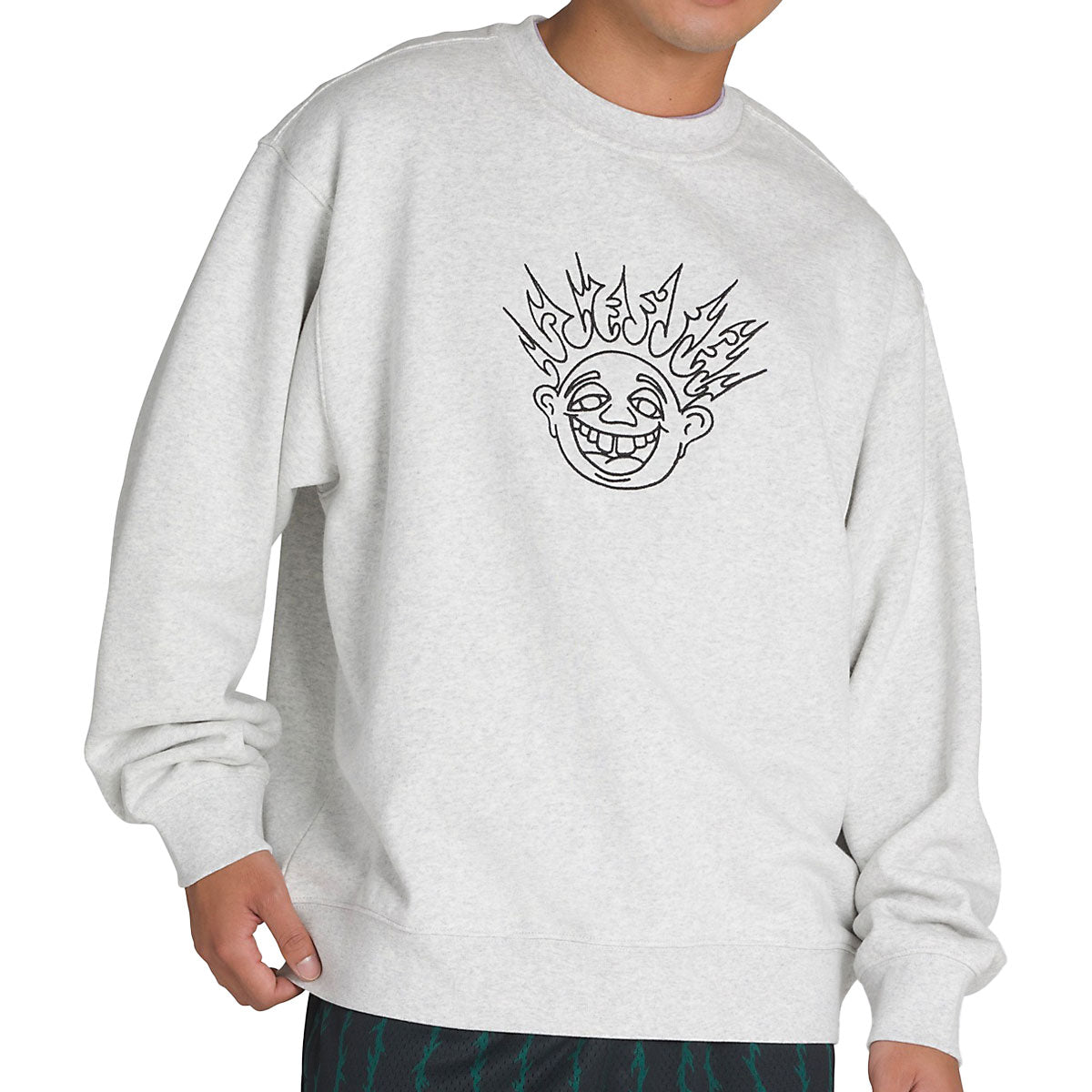 Vans Skate Smile Spike Crew Sweatshirt - Ash Heather image 1