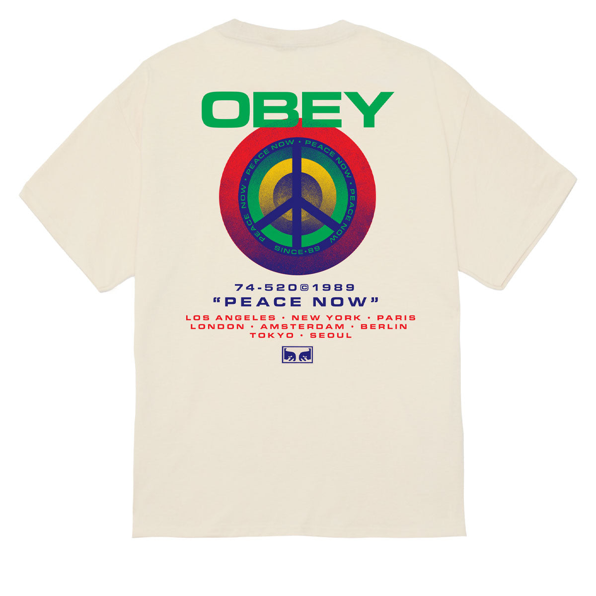 Obey Peace Target T-Shirt - Cream image 1