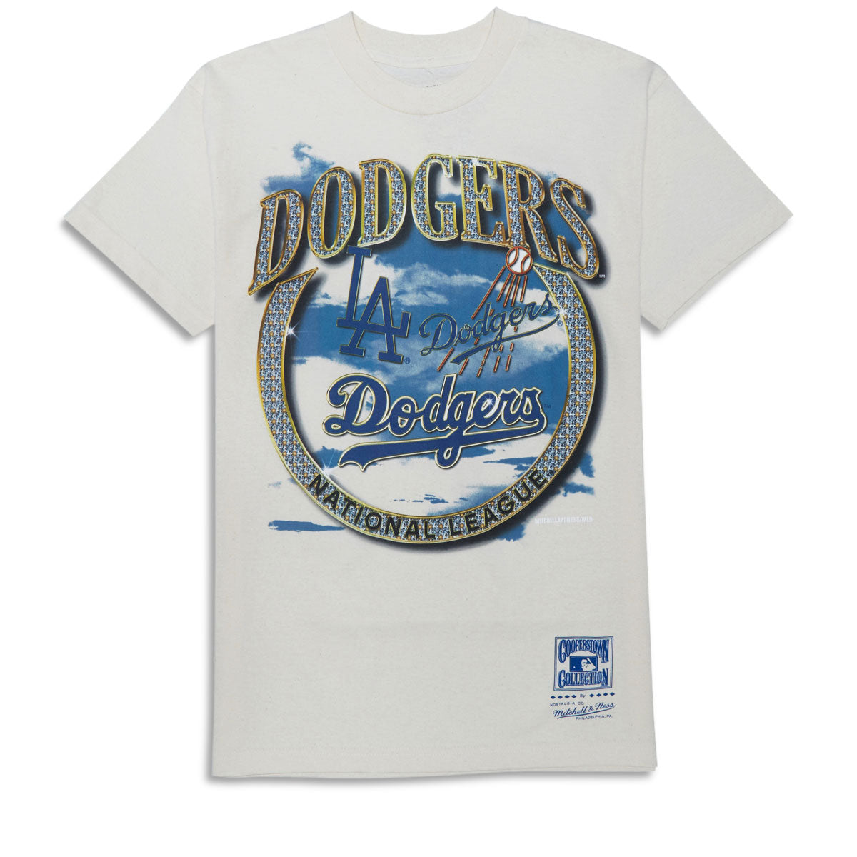 Mitchell & Ness x MLB Crown Jewels Coop Dodgers T-Shirt - Natural image 1