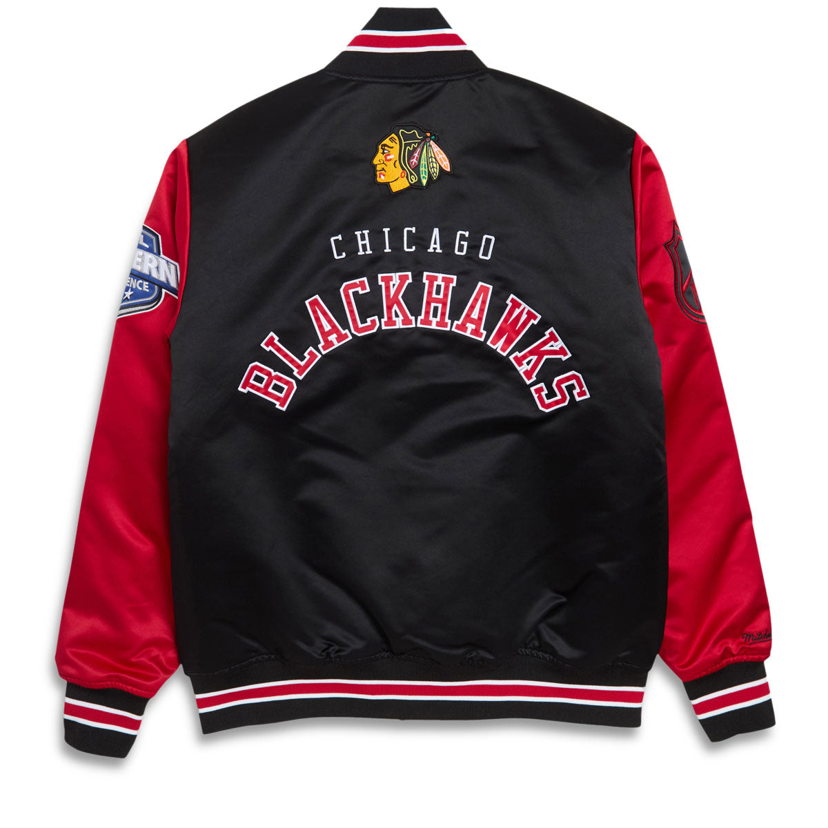 Mitchell & Ness x NHL Primetime Blackhawks Satin Jacket - Black image 2