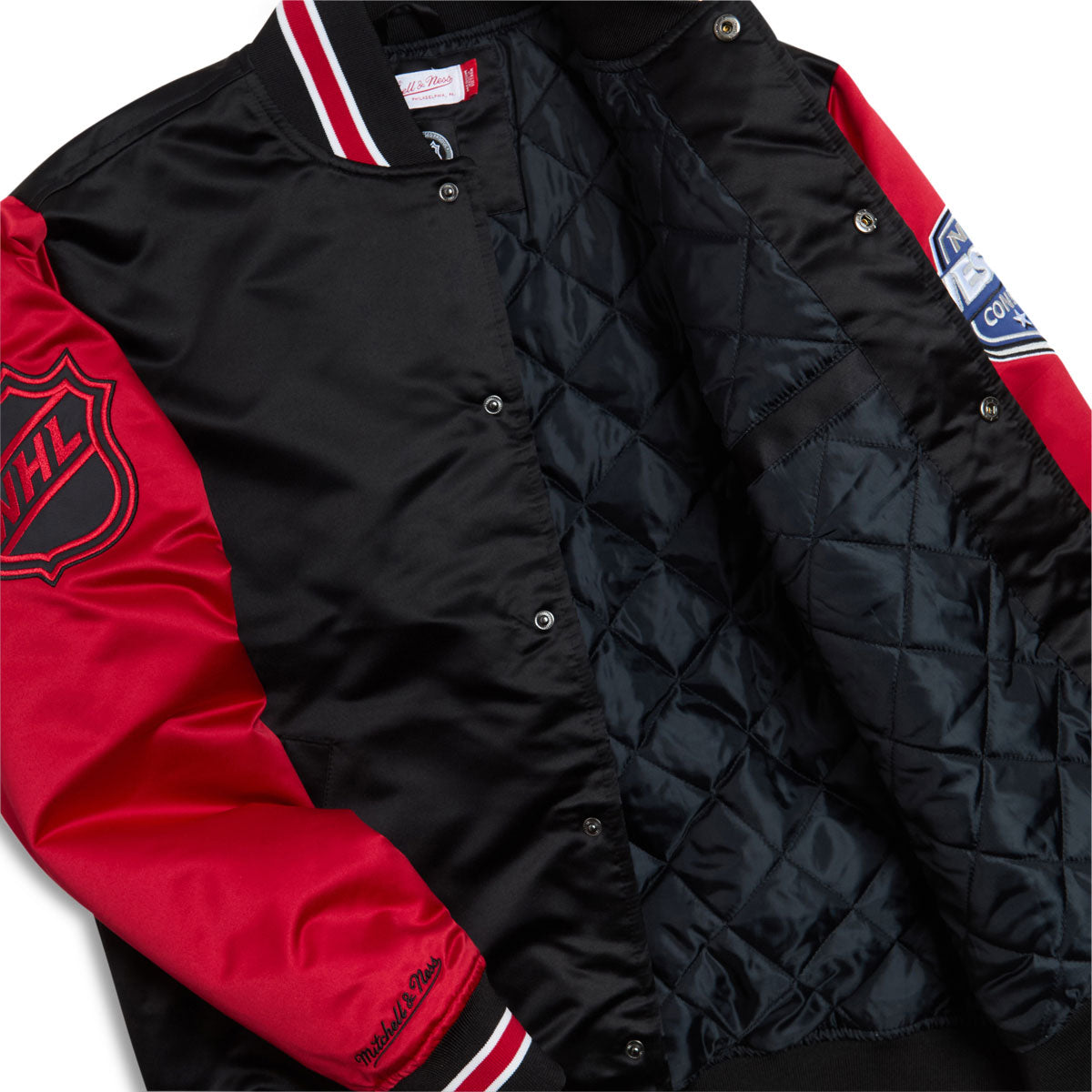 Mitchell & Ness x NHL Primetime Blackhawks Satin Jacket - Black image 3