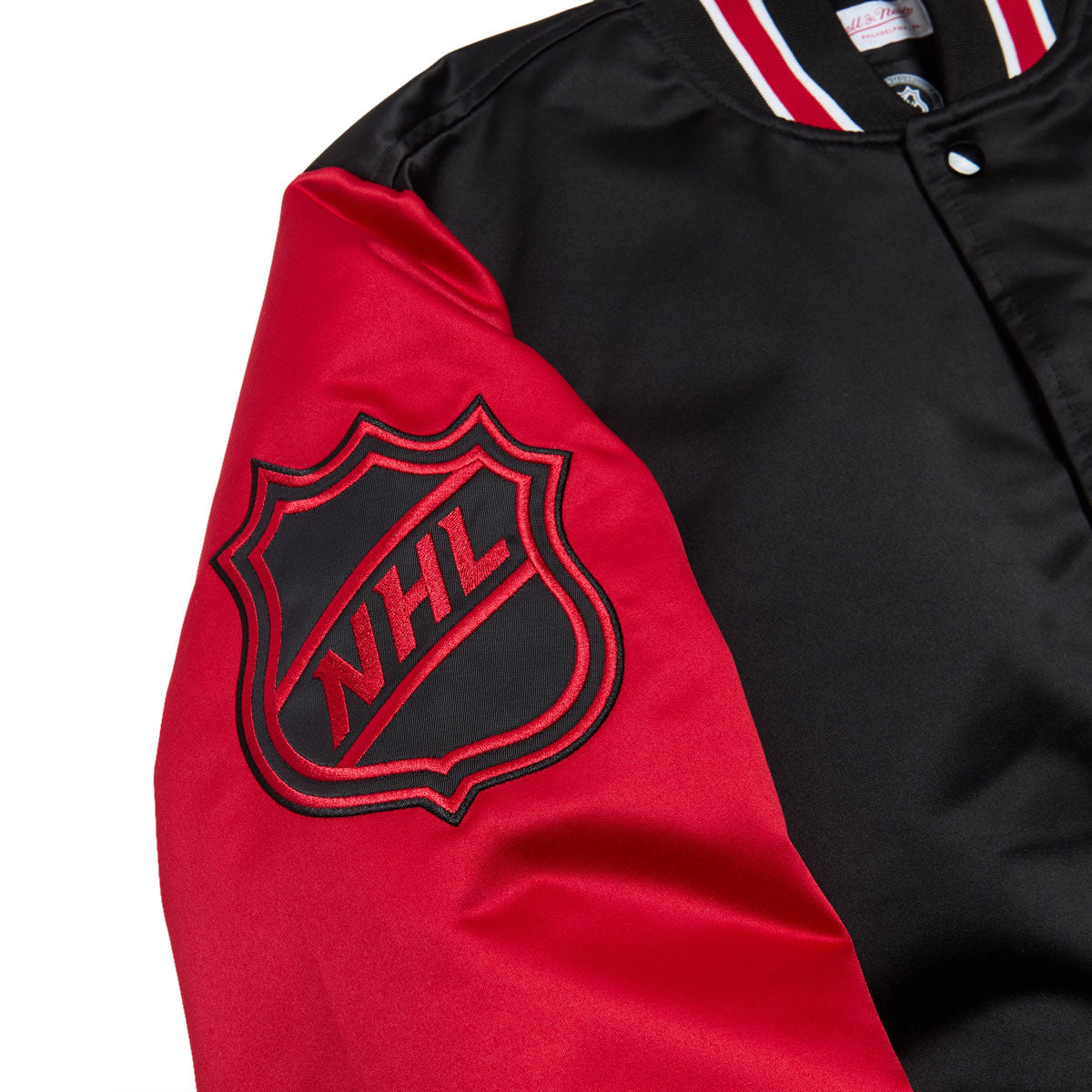 Mitchell & Ness x NHL Primetime Blackhawks Satin Jacket - Black image 5