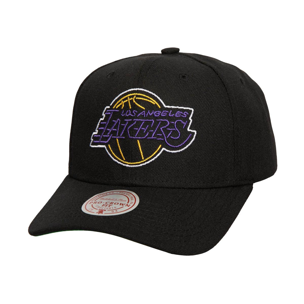 Mitchell & Ness x NBA Neon Logo Pro Lakers Snapback Hat - Black image 1