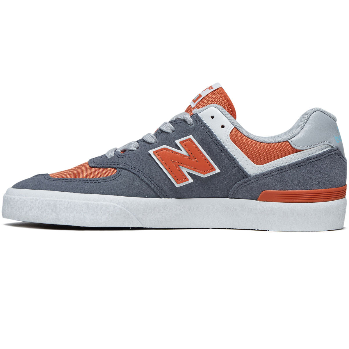 New Balance 574 Vulc Shoes - Grey/Orange image 2