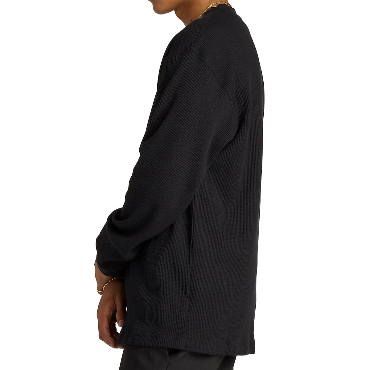 New Balance Numeric Waffle Knit Long Sleeve Henley Shirt - Black image 3