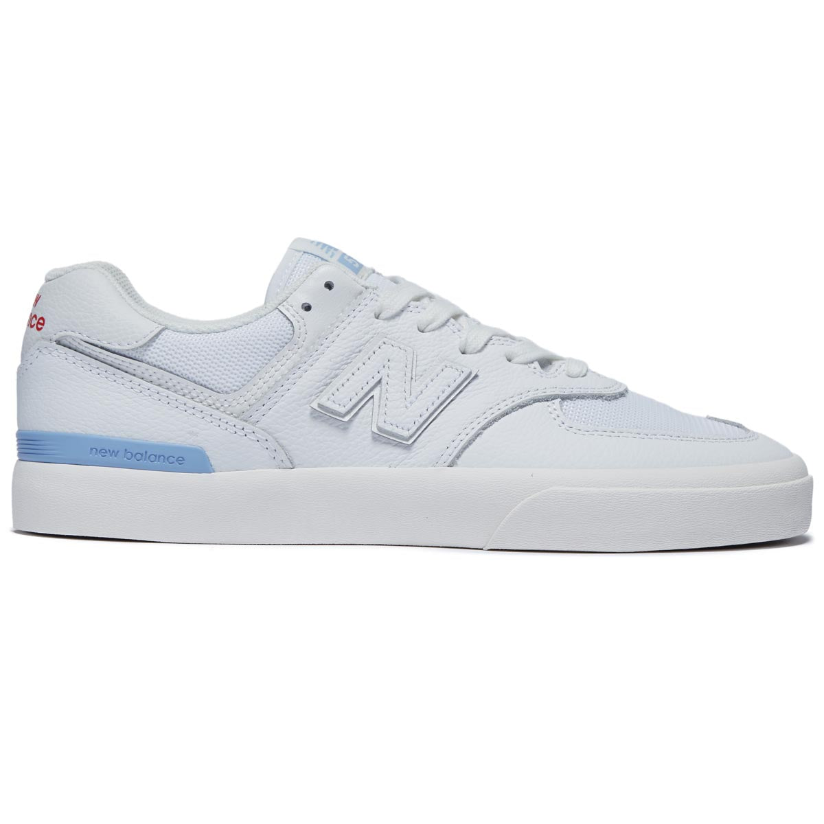 New Balance 574 Vulc Shoes - White/Baby Blue image 1