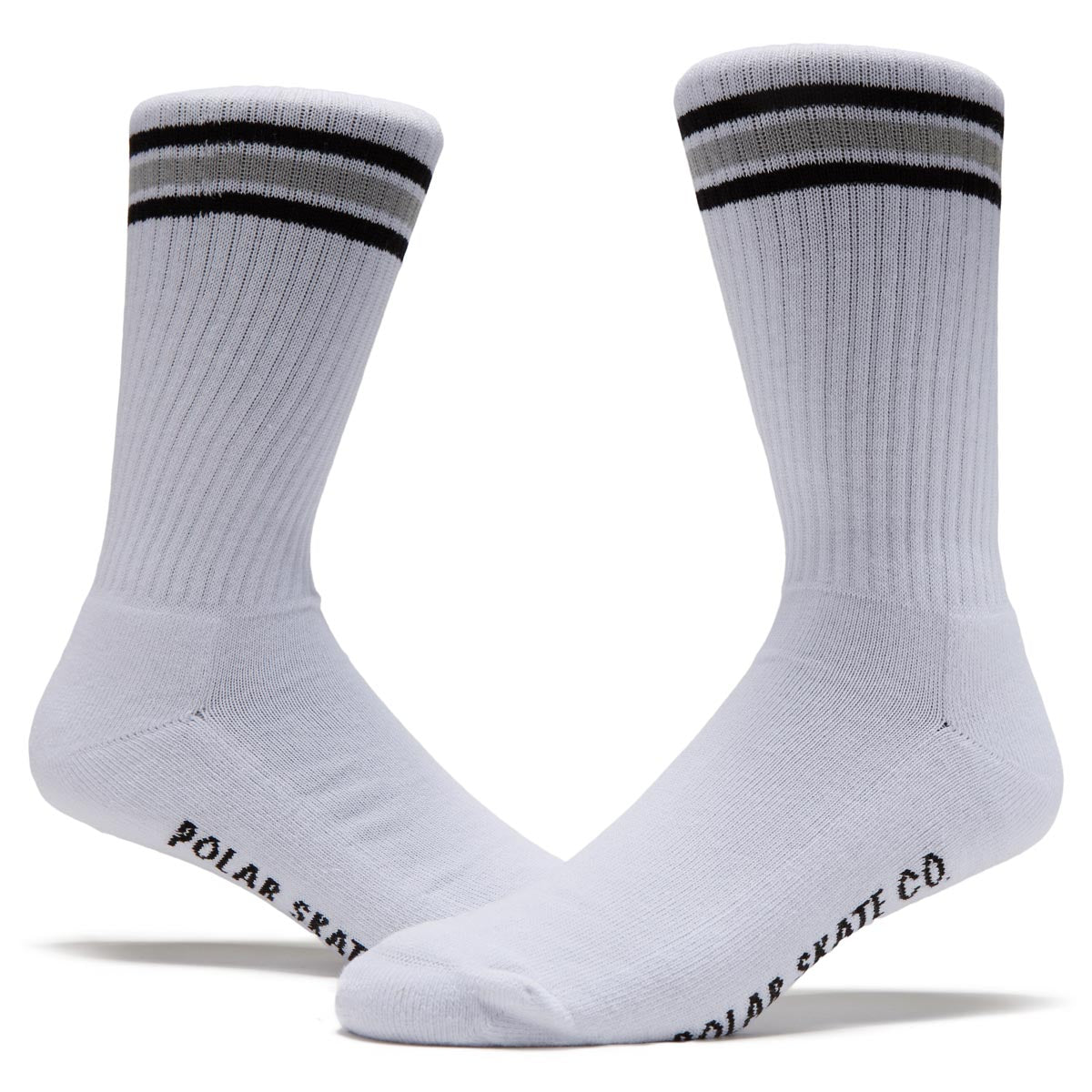Polar Rib Stripe Socks - White/Black image 2