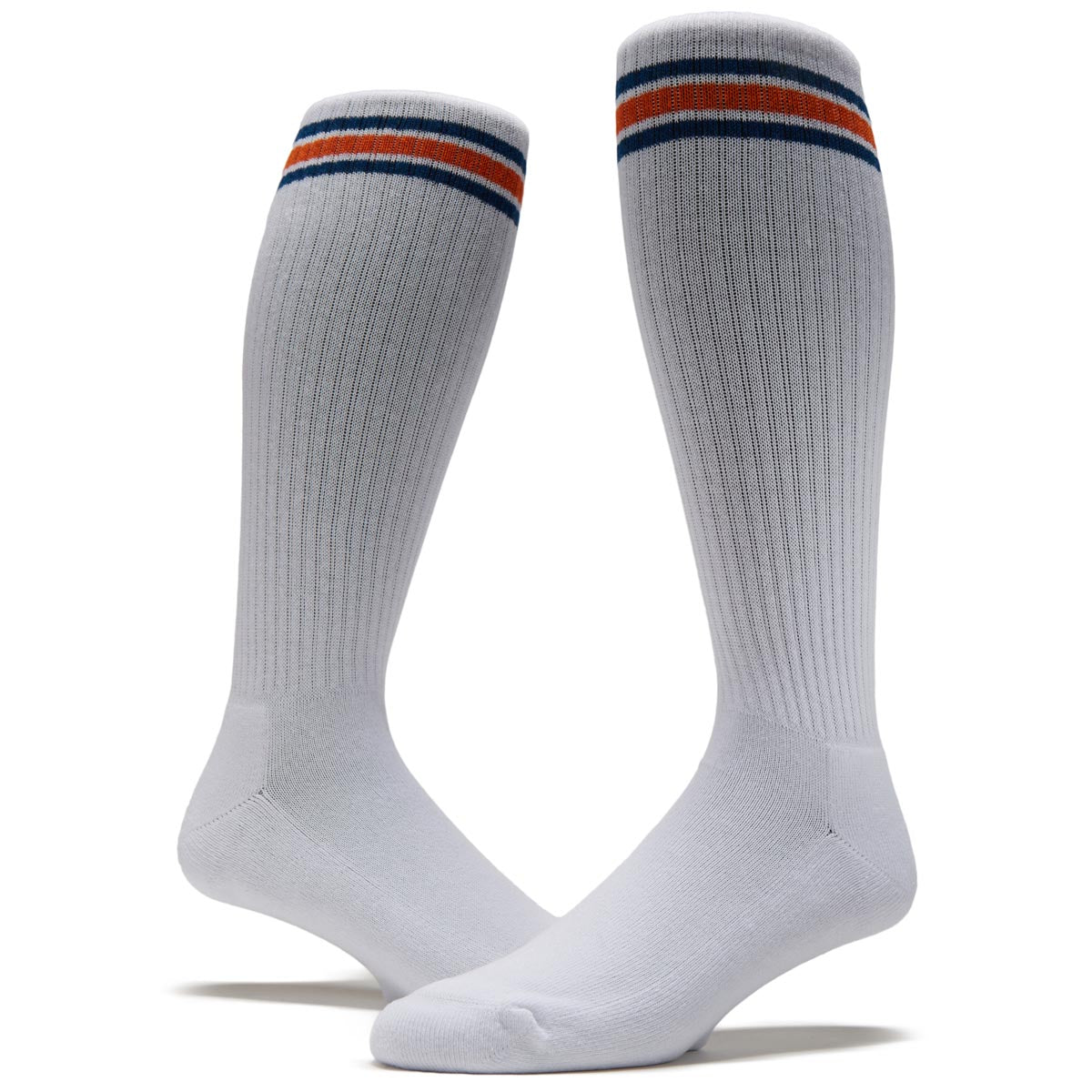 Polar Rib Long Stripe Socks - White/Blue/Orange image 2