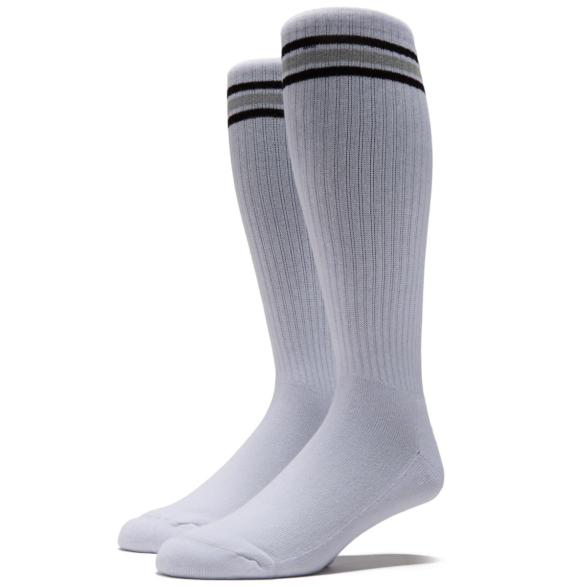 Polar Rib Long Stripe Socks - White/Black image 1