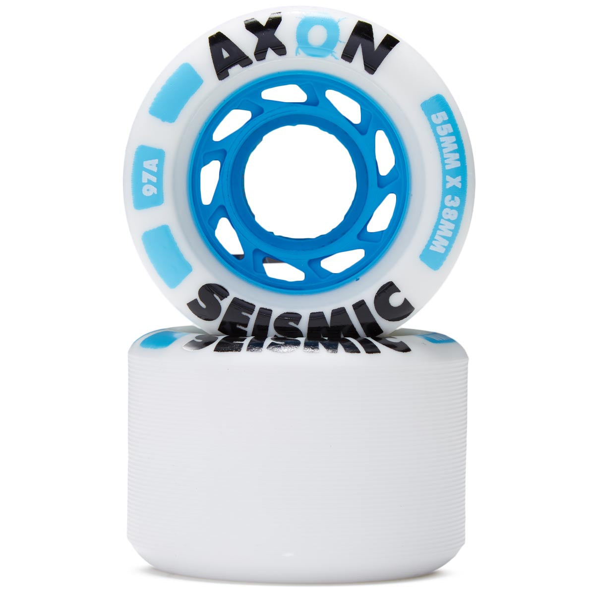 Seismic Axom 97a Longboard Wheels - White/Blue - 55mm image 2