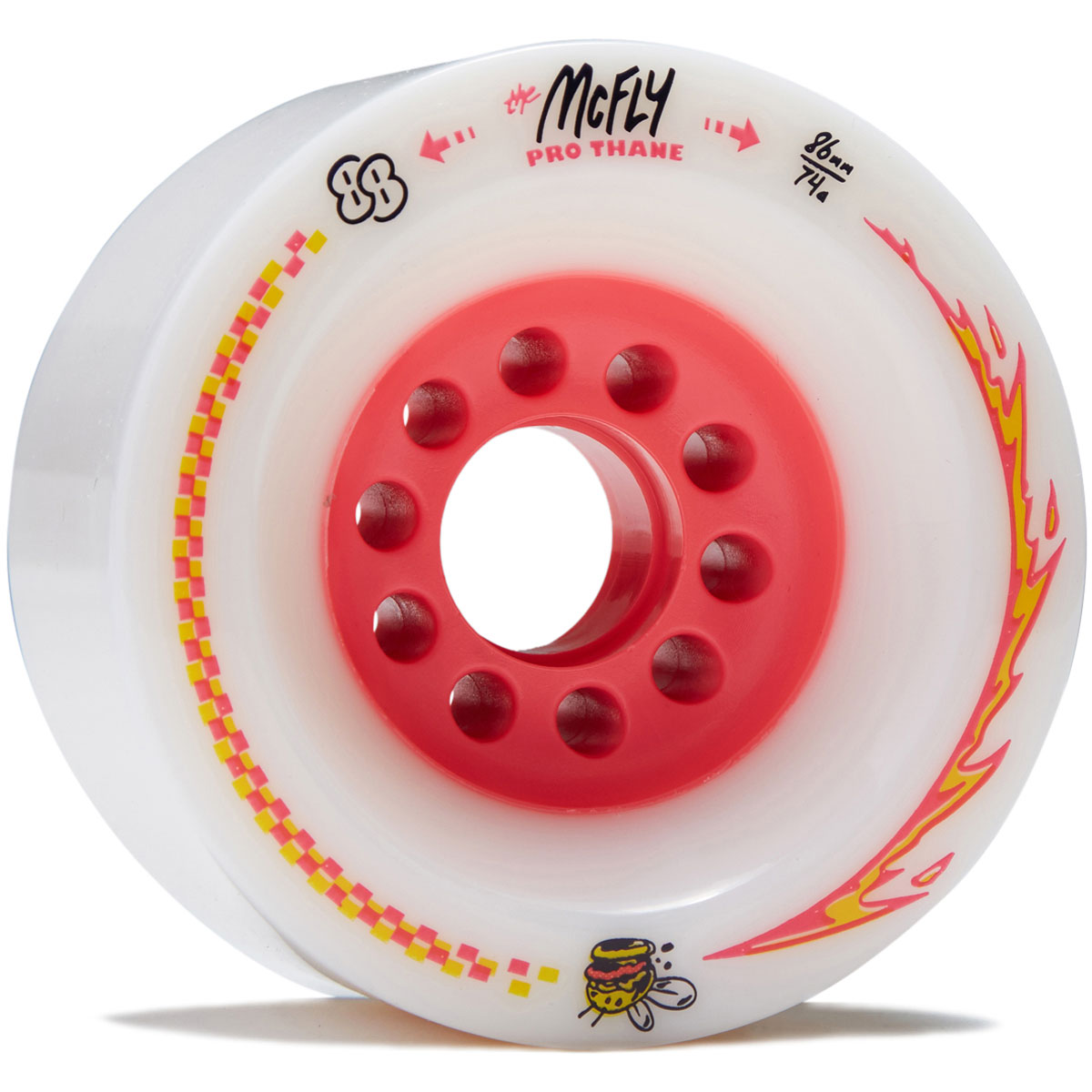 88 Wheel Co McFly Pro LDP 74a Longboard Wheels - White - 86mm image 1