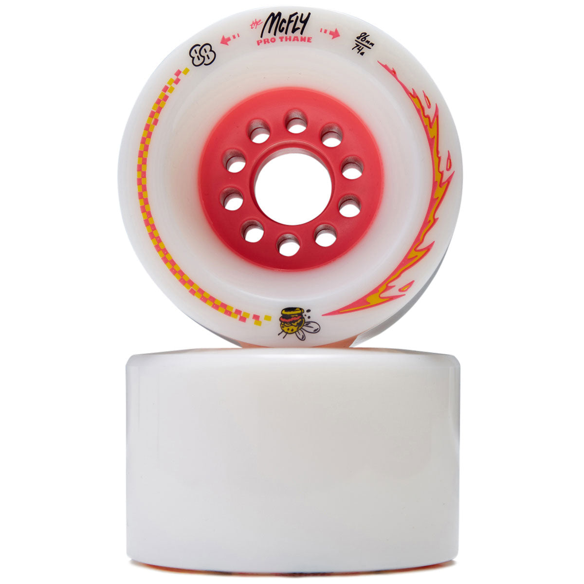 88 Wheel Co McFly Pro LDP 74a Longboard Wheels - White - 86mm image 2