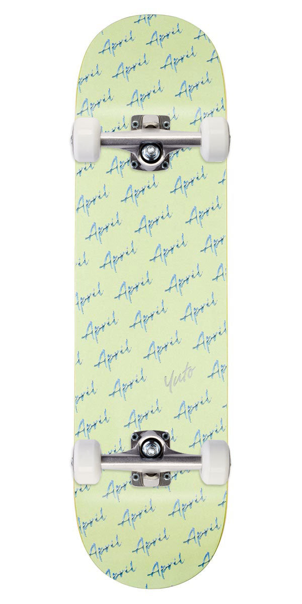 April Yuto Script Logo Skateboard Complete - Green - 8.25