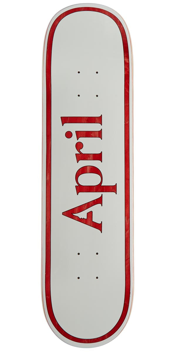 April AP OG Logo Skateboard Deck - White - 8.00