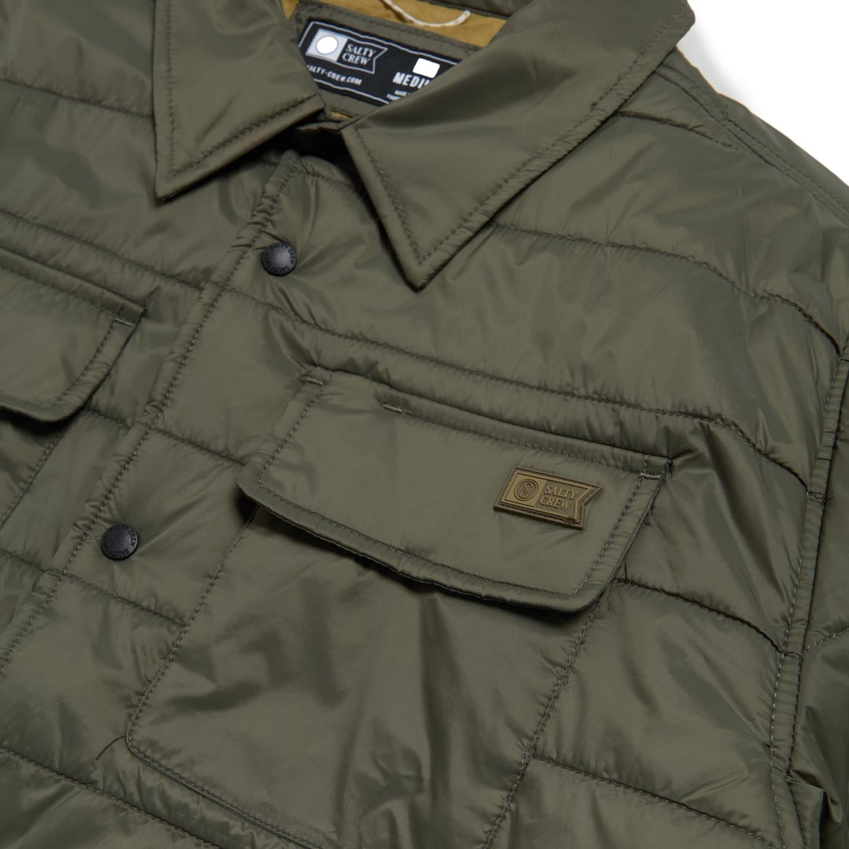 Salty Crew Barrier Shacket Jacket - Olive image 3