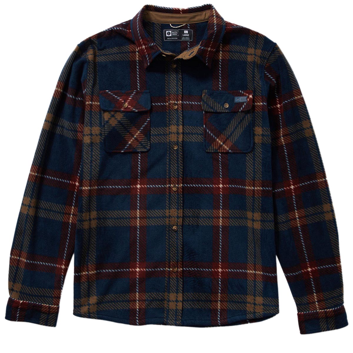 Salty Crew Swellter Polar Long Sleeve Shirt - Navy image 1