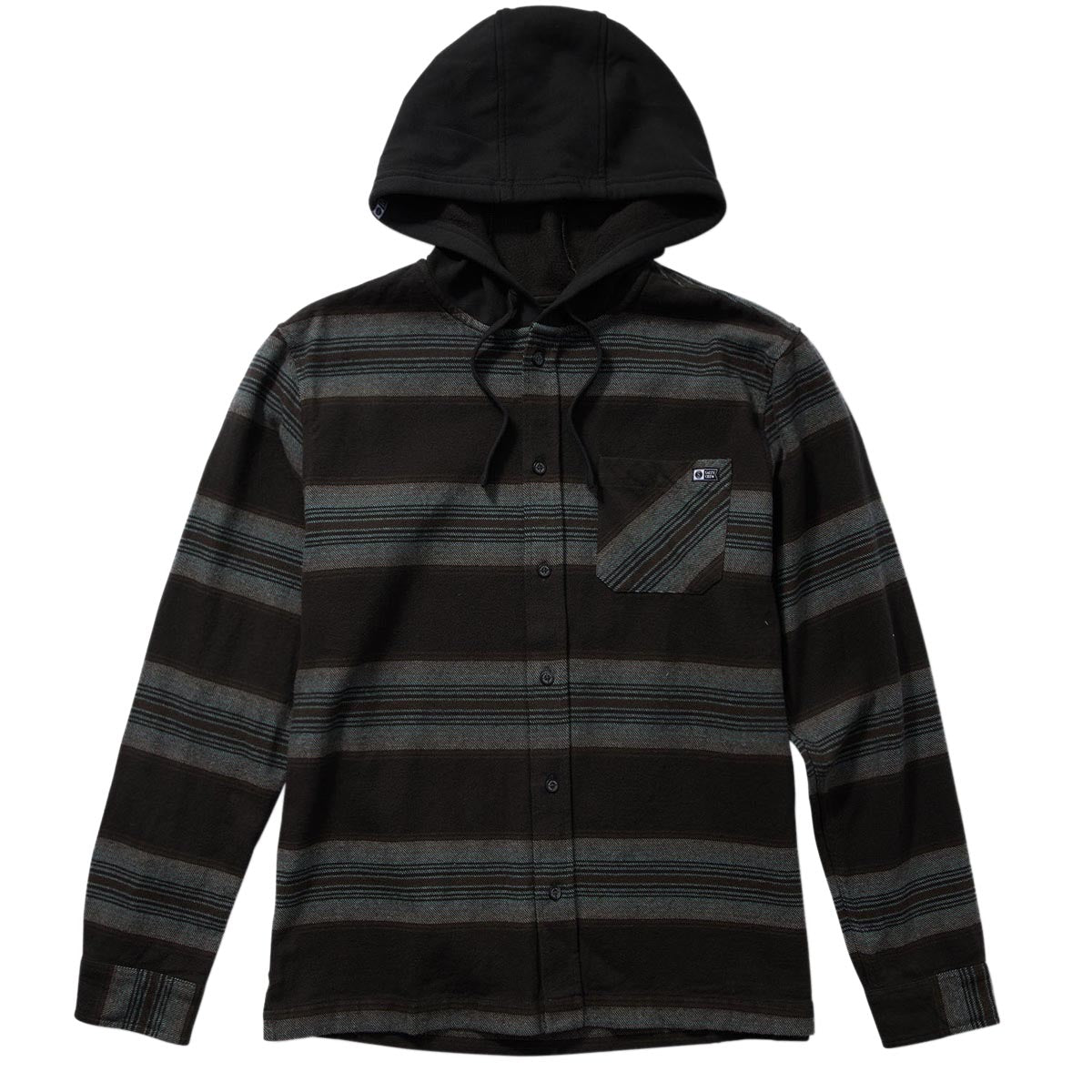 Salty Crew Outbacked Flannel Hoodie - Coal image 1