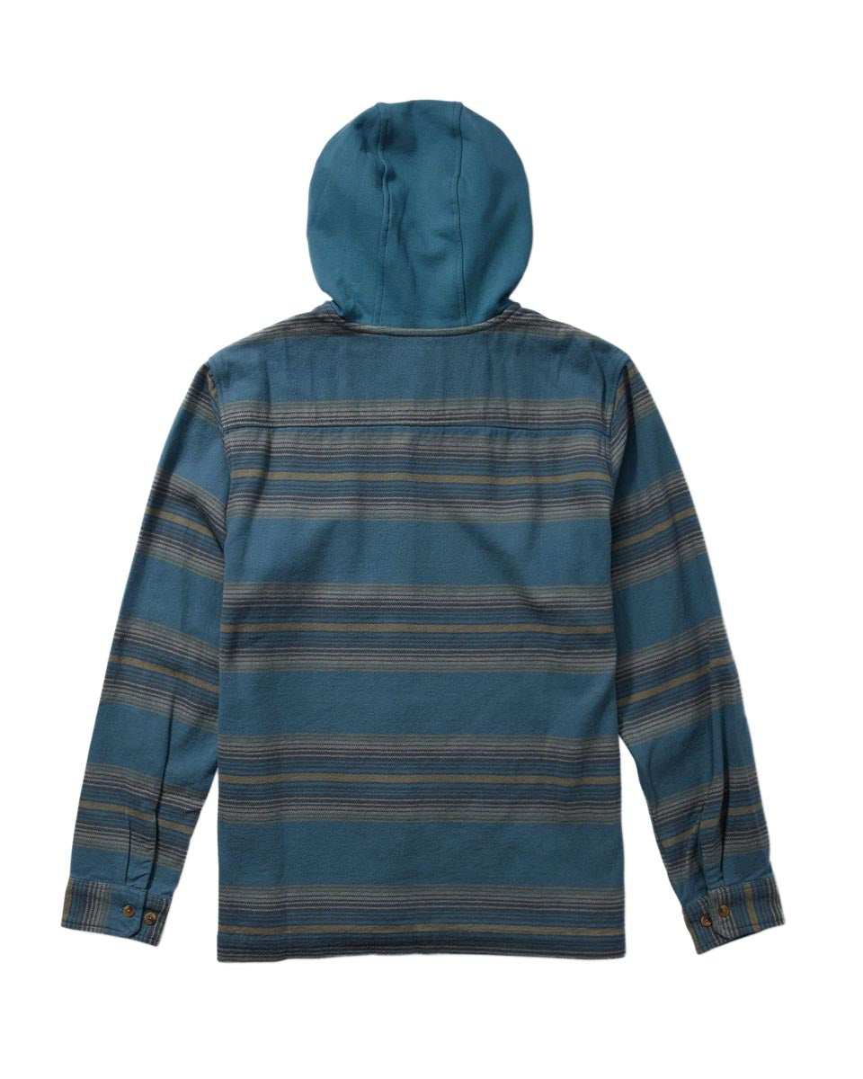 Salty Crew Outbacked Flannel Hoodie - Steel Blue image 3