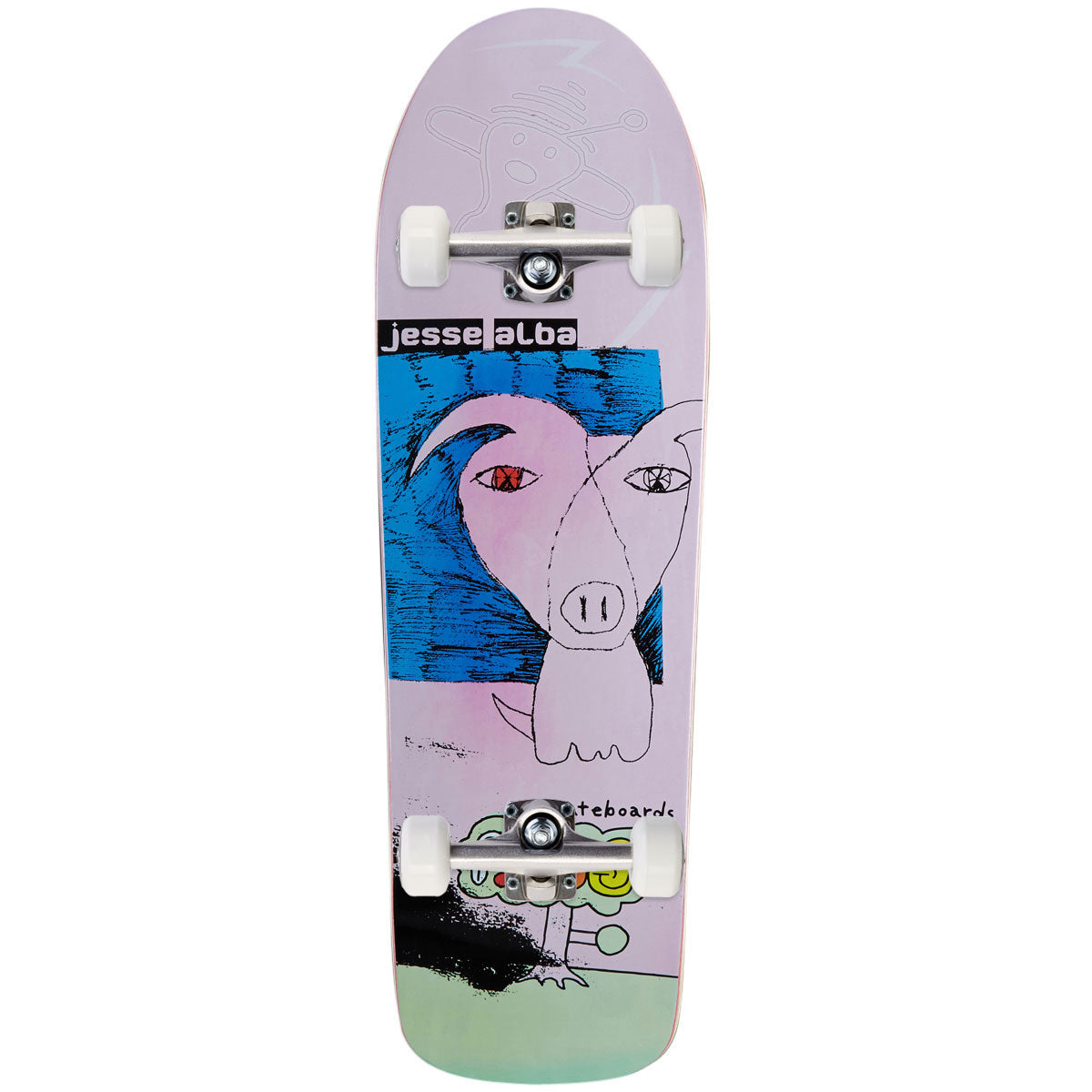 Frog Pig Mode Jesse Alba Skateboard Complete - Pink - 9.60