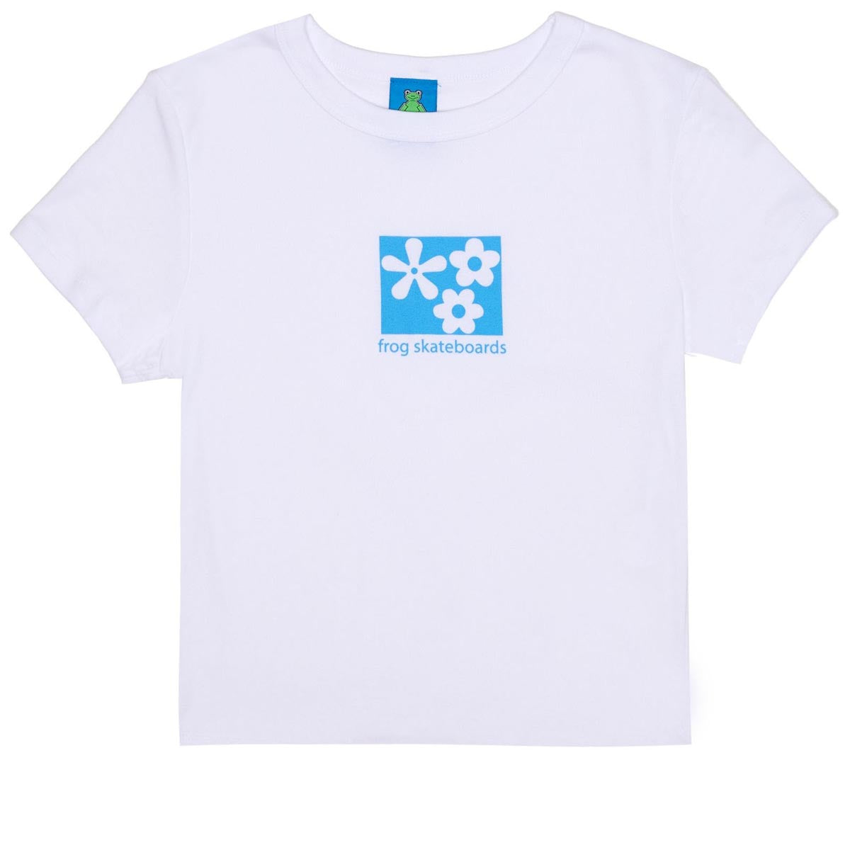 Frog Flower Baby Cropped T-Shirt - White image 1