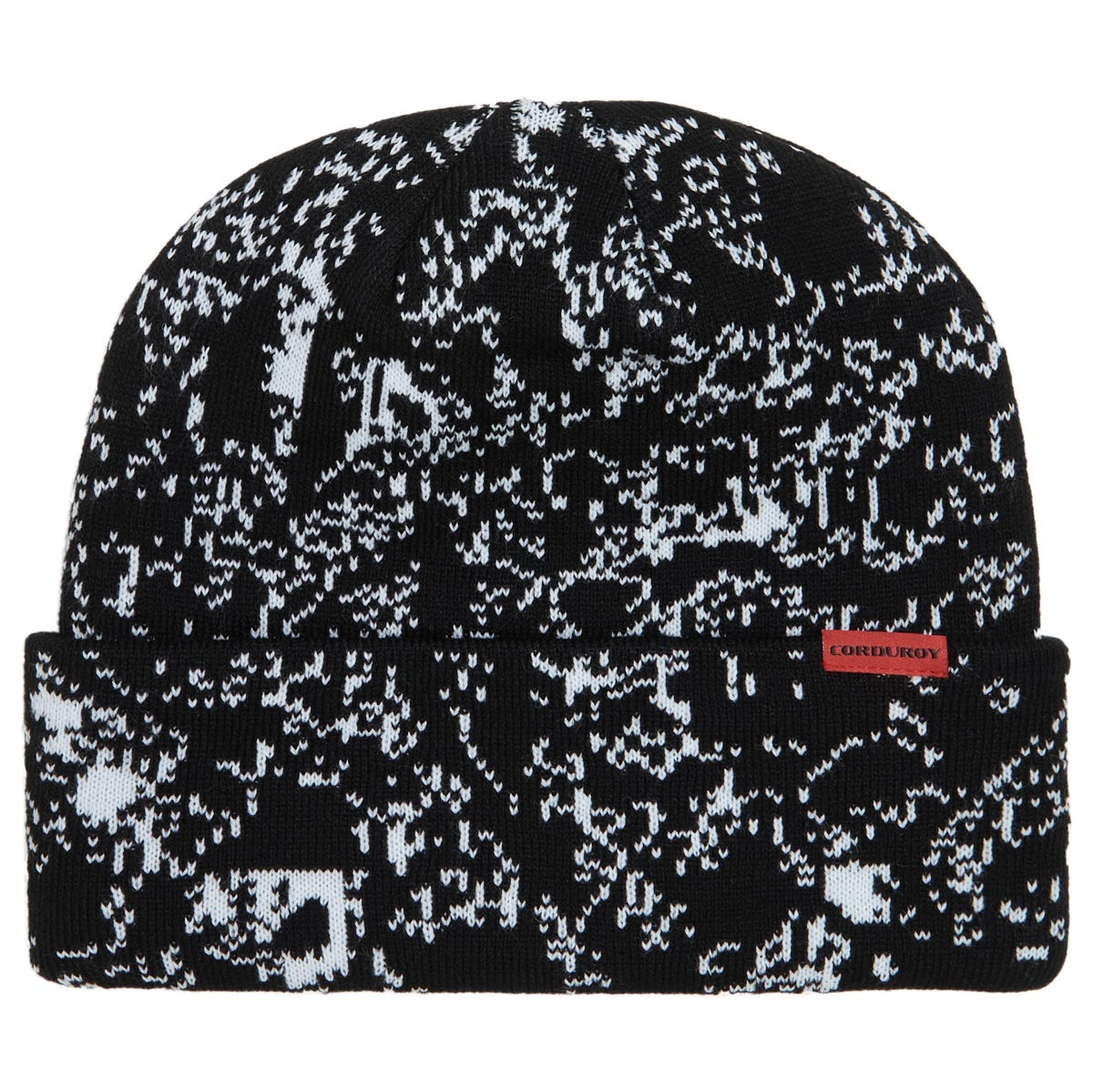 Corduroy Cell Camo Beanie - Black image 1